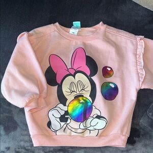 Girls Pink Minnie Mouse Graphic Sweatshirt